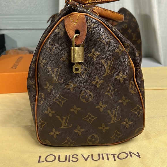 Authentic Louis Vuitton Satchel Bag Speedy 30 Monogram Used LV Handbag Vintage - Picture 4 of 16